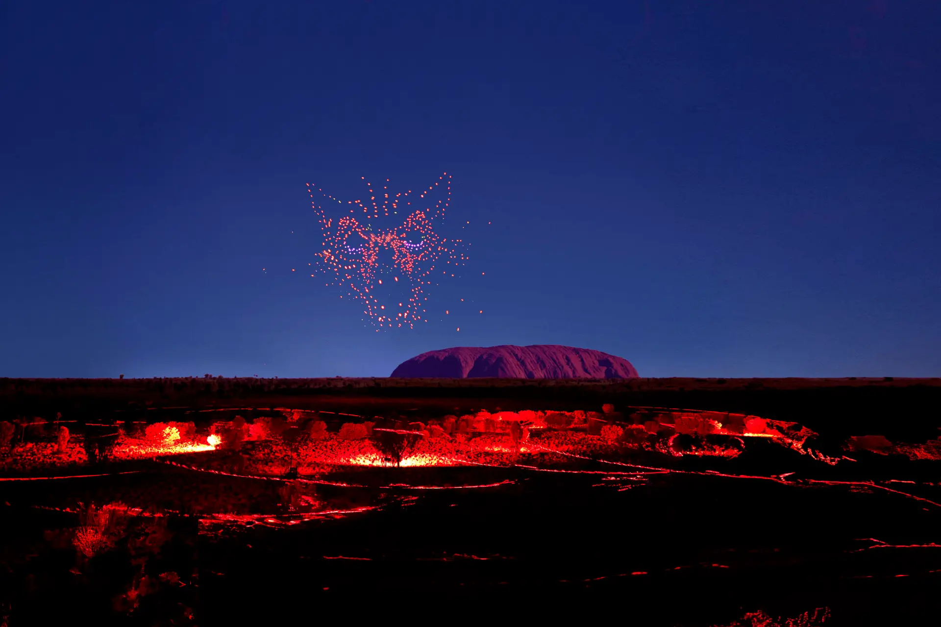 A spectacular drone light show is a must on your Uluru itinerary