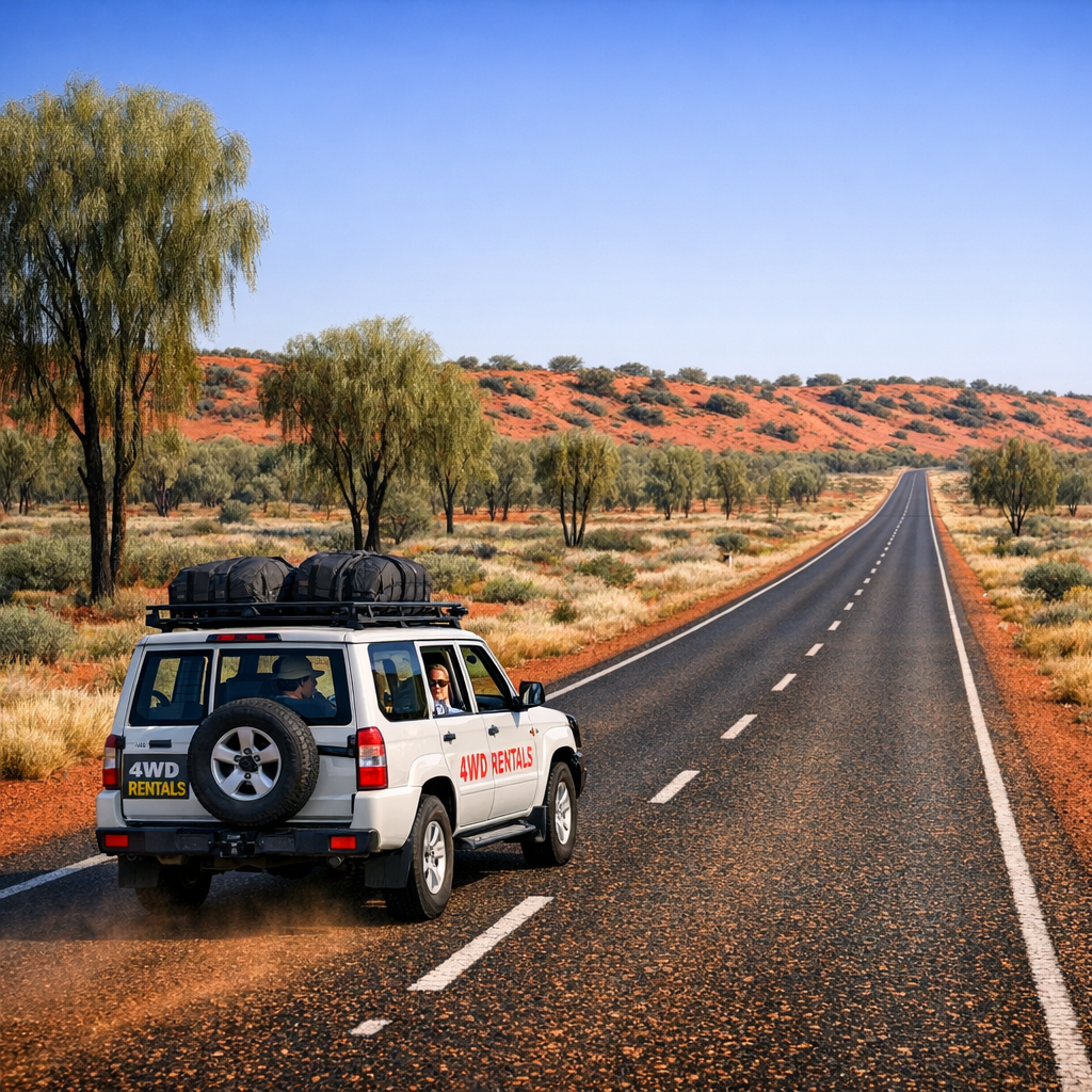 Getting to the Red Centre. Driving a hire car from Alice Springs to Uluru.